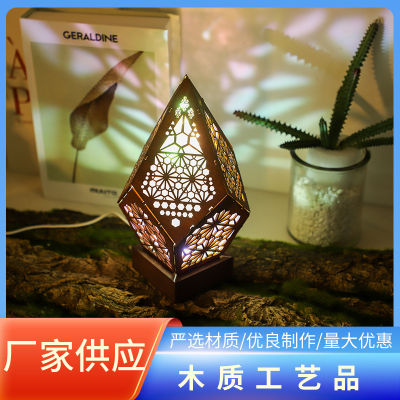 ไม้เนื้อแข็งสี่เหลี่ยมเรืองแสงไม้สร้างสรรค์ DIY ปฏิทินตั้งโต๊ะ 3d สนุก led โคมไฟกลางคืนไม้ตกแต่งโรแมนติกงานฝีมือ