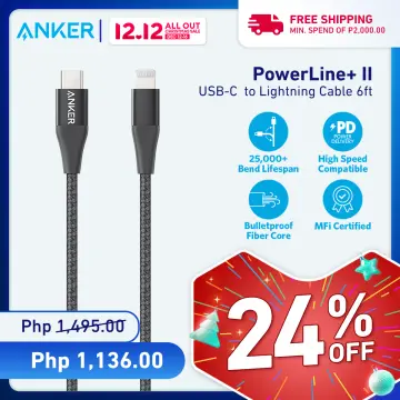 Anker USB C to Lightning Cable, iPhone 11 Charger [3ft Apple MFi Certified]  Powerline II for iPhone SE / 11 Pro/X/XS/XR / 8 Plus/AirPods Pro, Supports  Power Delivery : Buy Online at