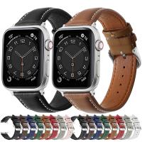 Apple Watch Band Genuine Leather Watchband For 49mm 45mm 41mm 44mm 40mm Apple Watch Strap Bracelet iwatch 3 5 SE 6 7 8 Ultra Straps