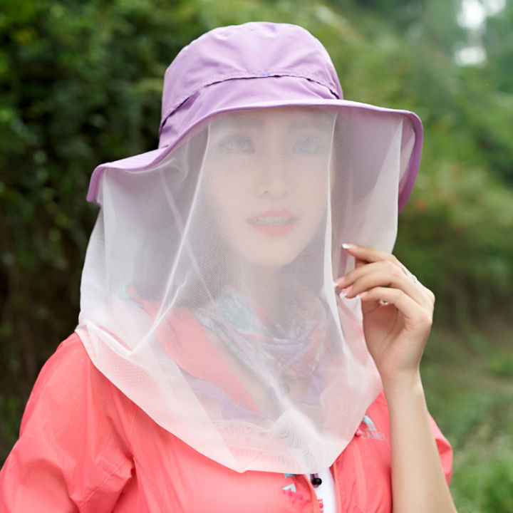 anti-mosquito-veil-topee-face-covering-cap-womens-sun-resistant-hat-outdoor-sun-resistant-outside-gauze-beekeeping-cap-outing-versatile