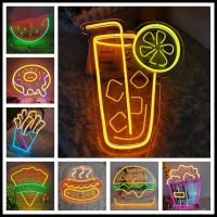 ✐♘▬ Lemon Neon Sign for Hot Dogs Open Logo Neon Tube Vintage Bright Sign Handcraft Lamp Fast Food Restaurant Store Displays Lamp