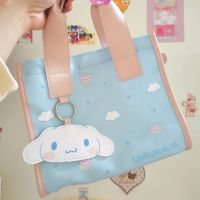 【Moon night 】Sanrios อะนิเมะ Kawaii Cinnamoroll bento กระเป๋าถือน่ารัก แบบพกพา กระเป๋าโท้ท กระเป๋ากล่องอาหารกลางวัน กระเป๋าลําลอง