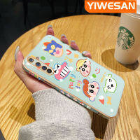 YIWESAN เคสสำหรับ Realme 6 Pro,เคสป้องกันกล้องฝาปิดเลนส์เต็มเคสมือถือขอบสี่เหลี่ยมลายการ์ตูนน่ารักดินสอสีจันปลอกซิลิโคนกันกระแทก