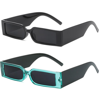 กรอบเล็กสีดำรถจักรยานยนต์แว่นกันแดดแฟชั่นย้อนยุคบุคคล Cyberpunk แว่นตา Ins สไตล์สี่เหลี่ยมผืนผ้ากรอบอาทิตย์แว่นตา