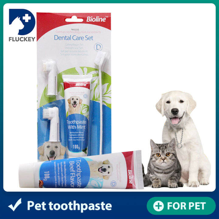 Bioline Pet Toothpaste Set Dog Toothbrush Oral Cleaning Supplies Teddy