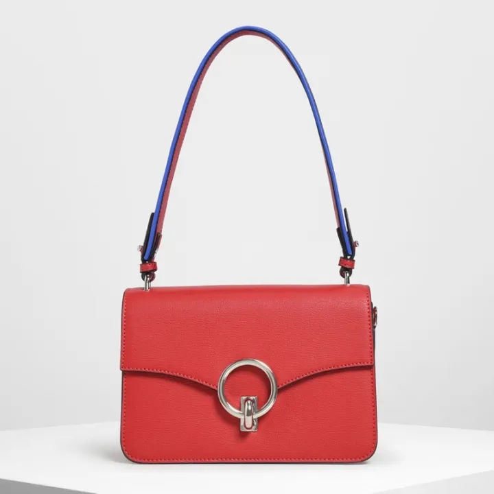 CHARLES KEITH CHAIN LINK SHOULDER BAG (RED) Lazada PH