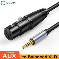 XLR ไมโครโฟนสายออดิโอ3.5มม. อะนาล็อกที่สมดุลสายลำโพง XLR ตัวเมียเป็น AUX แจ็ค3.5มม. สำหรับเครื่องขยายเสียงลำโพงโทรศัพท์คอมพิวเตอร์