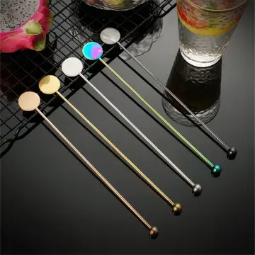 10PCS 9Inch Cocktail Stirrers Swizzle Sticks Acrylic Drink Stirrers  Reusable Colorful Swizzle Sticks with Wine Glass Patterns Stirring Sticks  Food
