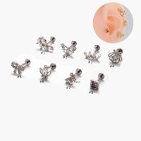 1 Piece Butterfly Bowknot Shape G23 Titanium Steel 16Gauge Piercing Labret Stud Helix Earring Hypoallergenic