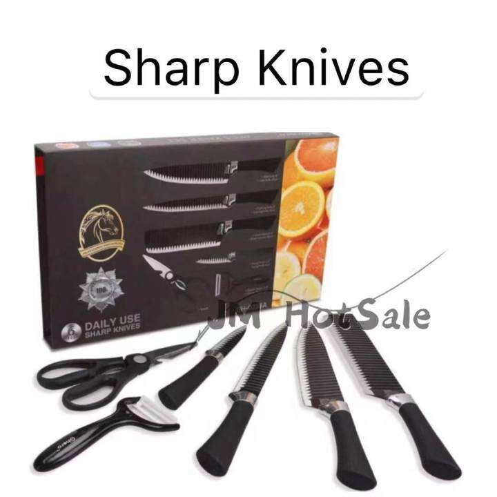 6in1 Japanese Style Kitchen Knife Corrugated Kitchen Knife Sharp Knives