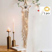 Star with lights Boho Moon Star Dream Catcher White Large Dreamcatchers For Wedding Decoration Home Decor Girls Kids Nursery Room Decoration Gift