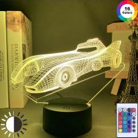 ❡◙ Acrylic 3D Illusion Baby Night Light Sports Car Nightlight for Kids Child Boy Bedroom Decor Bedside Table Lamp Racing Car Gift