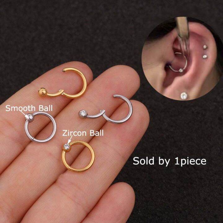 1piece Stainless Steel Captive Bead Ring Cartilage Tragus Piercing