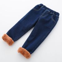 Fashion Winter Childrens Fleece Warm Pants Thick Warm Boys Jeans Baby Girl Boy Jeans Trousers 1-6 Years Toddler Clothes