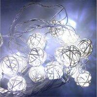 【support】 Aesthetic Flaunt 10 Latterns LED 1.5M Funlife งานแต่งงาน String ไฟ Hand ทอหวาย String Ball โคมไฟ Xmas Ball