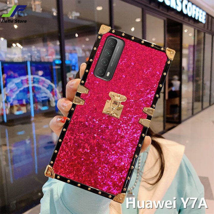 jiefieสำหรับhuawei-p30-p30-pro-p30-lite-p40-p40-pro-p50-p50-pro-mate-30-mate-30-pro-mate-40-mate-40-pro-luxury-glitterเคสโทรศัพท์แฟชั่นหนังสแควร์นุ่มtpuเคสครอบปกป้อง