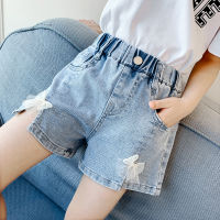 IENENS Summer Girls Jeans Shorts Fashion Kids Denim Short Pants Children Bottoms for 4-12 Years Baby Clothes