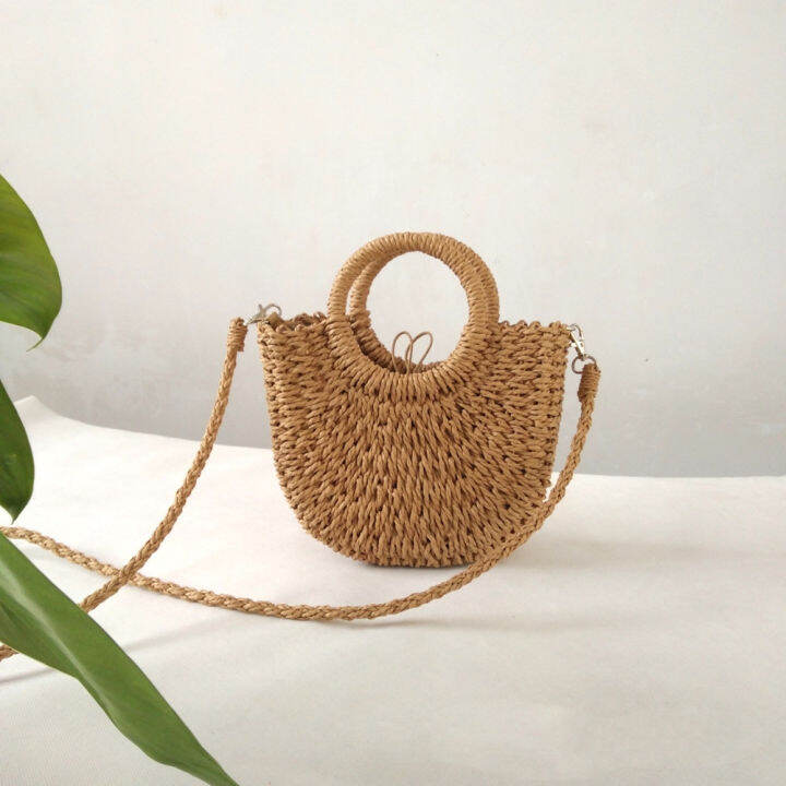 rattan-bag-children-handbag-messenger-bag-small-round-bucket-hand-bag-straw-bag-beach-bag-size-23cm-19cm