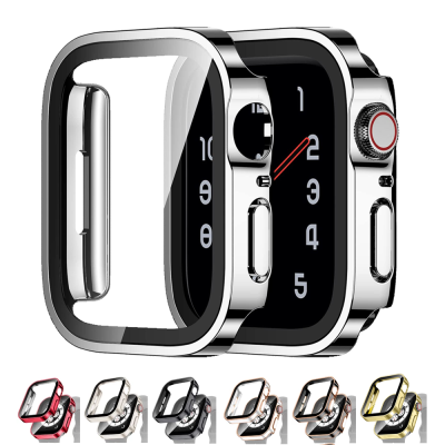 กระจก + ฝาครอบสำหรับนาฬิกา Apple เคส I Watch Series 7 8 SE 6 5 4 Ultra,อุปกรณ์ป้องกันกระจกกันรอย44มม. 40มม. อุปกรณ์เสริม41มม.