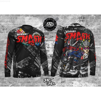 V1 2023 Black/red Suzuki Smash 115 Full Sublimation Motorcycle Long-sleeved Shirt trendy