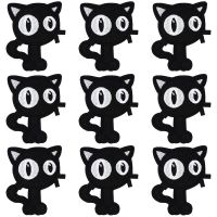 Pulaqi 10PCS Cat Cartoon Patch Cute Wholesale Patches Iron On Patches For Clothing Black Wholesale Dropship Custom Patch