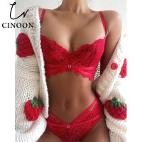 CINOON High Quality Bra Set Classic Bandage Lingerie Set Lace Embroidery Underwear Set Sexy Ultra-thin Cup Female Lingerie