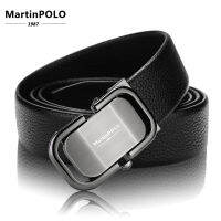 MartinPOLO New Arrival mens leather belt luxury Automatic Buckle Belts For Men Black men belt genuine leather MP0301P