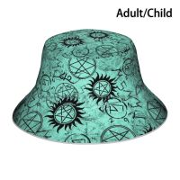 Supernatural Teal Bucket Hat Sun Cap Supernatural Castile Love Good Symbol Anti Possession Devils Tra P Mol Men Of Letters Teal