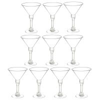 Plastic Goblets Footed Glass Champagne Cups Disposable Martini Container Drink Cocktail