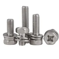 316 Stainless Steel Cross External Hexagon Three Combination Screw Hexagon Combination Screw Bolt M4 M5 M6 M8