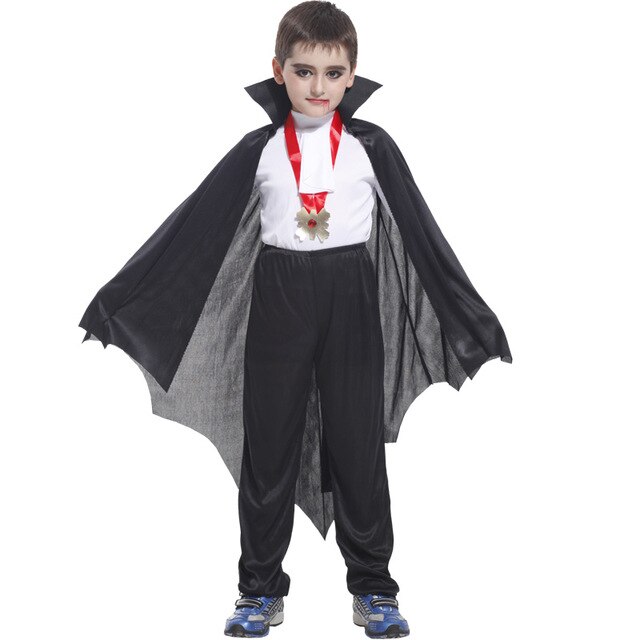 Halloween Boys Count Dracula Gothic Vampire Costume Vampire Cosplay Suit Outfit 