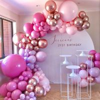 Macaron Pink Balloon Garland Arch Kit Chrome Rose Gold Confetti Latex Balloons Wedding Birthday Party Decoration Kids Globos Balloons