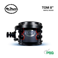 MR.DRUMM : BLACKHAWK TOM 8” MAPLE WOOD ( 5 LUG ) BLACK