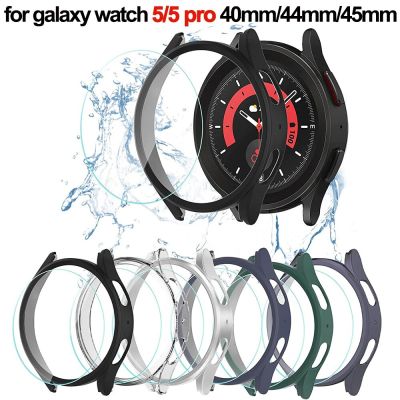Cover+Tempered Glass for Samsung Galaxy Watch 5/5 Pro 45mm Waterproof Screen Protector PC Case for Galaxy Watch 5 40mm 44mm Cases Cases