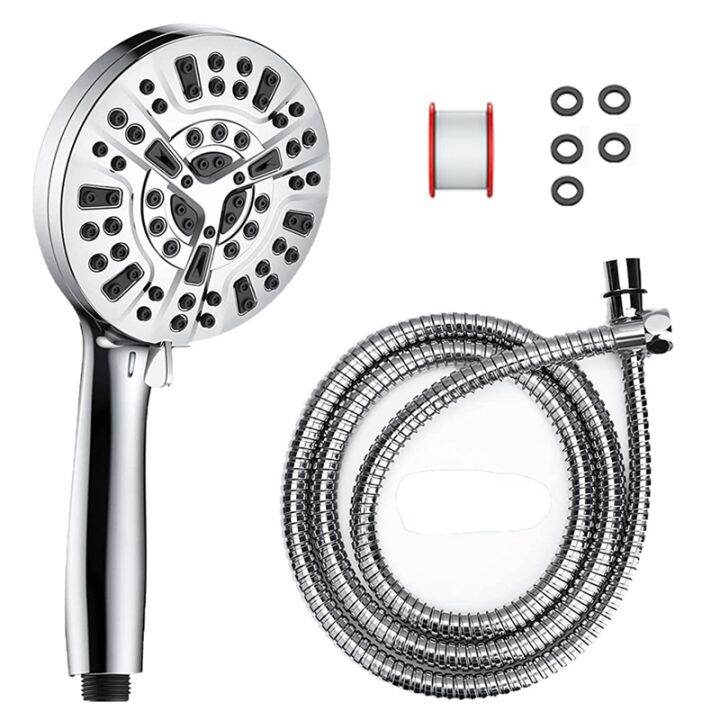 High Pressure Shower Head with Handheld, 8 Spray Settings + 2 Power Jet