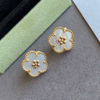 Hot Sale New Famous nd 925 Sterling Silver Luxury Flower Earrings For Women Real Mother Of Shell Designer Jewelry