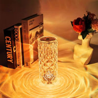 LED Crystal Table Lamp Rose Light Projector 163 Colors Touch Adjustable Romantic Diamond Atmosphere Light USB Touch Night Light