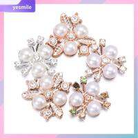 YESMILE 10PCS ตัดเย็บเสื้อผ้า เครื่องประดับหมวก รูปดอกไม้ คลิปหนีบหมวก กิ๊บติดผมไข่มุก กระดุมมุก ปุ่ม Rhinestone