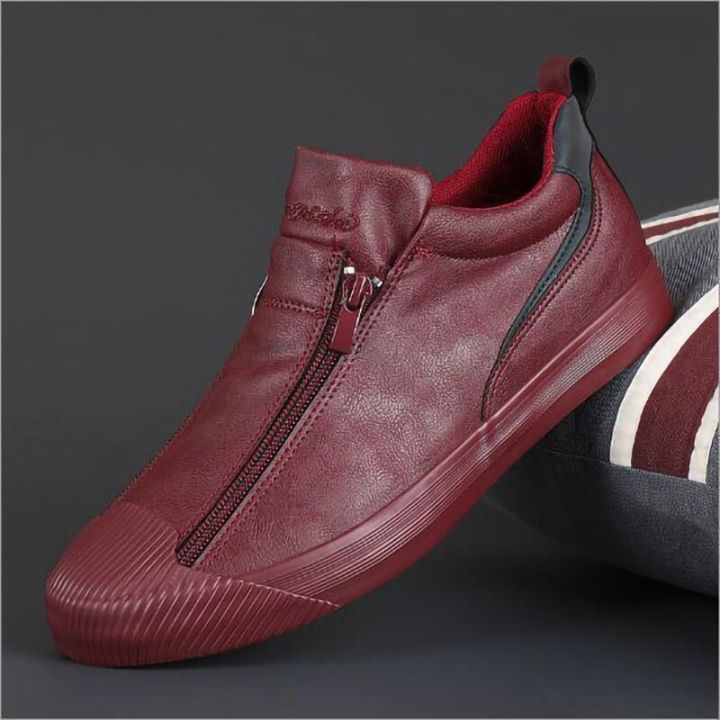 รองเท้าผ้าใบทันสมัยผู้ชายพื้นรองเท้านุ่มหนังผู้ชายขนาด38-44-2023ฤดูใบไม้ร่วงใหม่