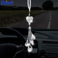 Bling Car Pendant Crystal Ball and Drops Car Charms Rear View Mirror Decoration Automobile Ornaments Hanging Interior Suspension