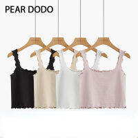 PEAR DODO ขอบคลื่นไม้เกาหลีเสื้อกล้ามชุดว่ายน้ำมีสายคล้องคอสำหรับผู้หญิง