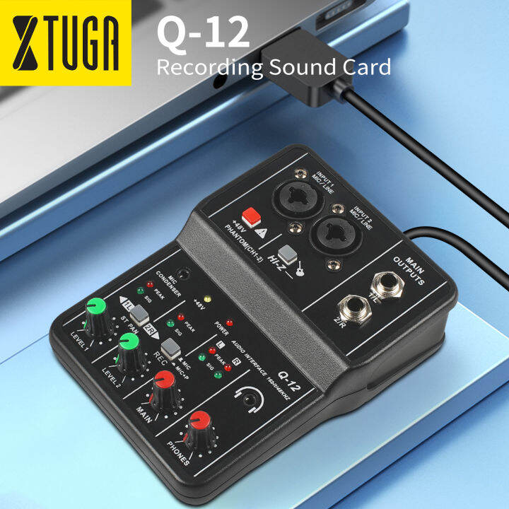 XTUGA Q12 Professinal Audio Interface Mini Mono USB Sound Card with