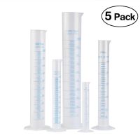 【CW】✟♧¤  5pcs Transparent Measuring Plastic Graduated Cylinder Test Tube Lab 50ml / 100ml 250ml 500ml 1000ml