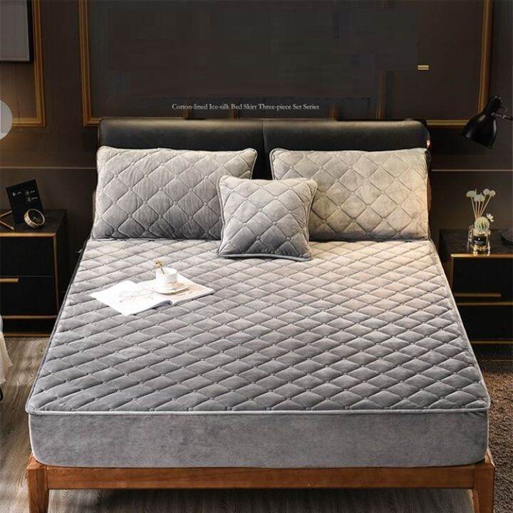 plush-thicken-quilted-mattress-cover-warm-soft-crystal-velvet-king-queen-quilted-bed-fitted-sheet-not-including-pillowcase