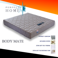 ที่นอนคุณภาพ เพื่อสุขภาพ ระบบ HI-DENSITY DURAFOAM รุ่น Body Mate ขนาด 5 ฟุต สีเทา ผ้าขนนก