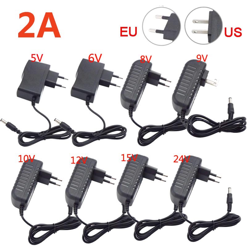 110 240v DC AC 9V 2A 2000ma Power Supply Adapter Charger For LED Strip Light 
