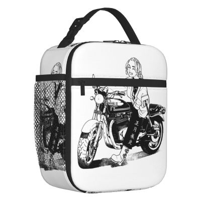 ☬۩ Tokyo Revengers Mikey Insulated Lunch Bag for Women Portable Sano Tokyo Anime Cooler Thermal Lunch Box Kids School Children