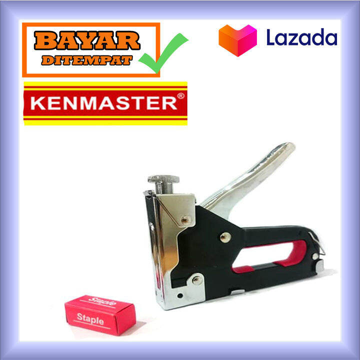 Staples Tembak Kenmaster Staple Gun 414mm Steel Staples Gagang Besi
