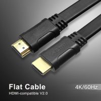 Kabel datar HDMI Kompatibel 4K 60Hz 1m 2m 2K 144Hz 3D HDR eARC Video kabel tipis fleksibel kabel kompatibel HDMI 2mts kawat emas ramping