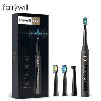 Fairywill Sonic Electric Toothbrush Rechargeable Smart Timer 5 Modes USB Charger Powerful Cleaning Brush Replacement Brush Heads